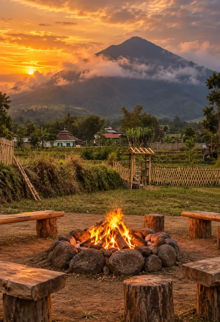 Outdoor bonfire area at Ardara Lodge